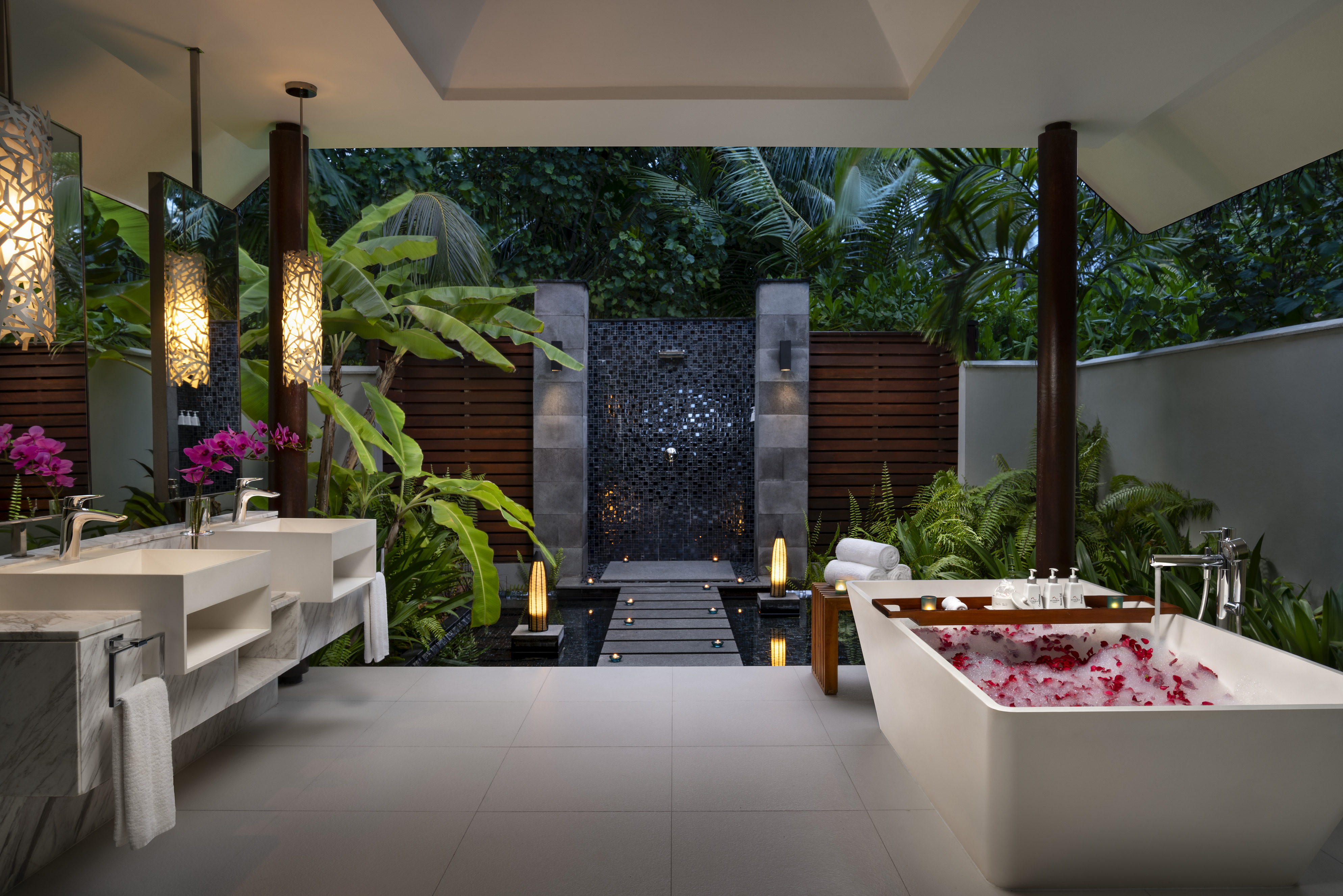 Beach Pool · bathroom at night